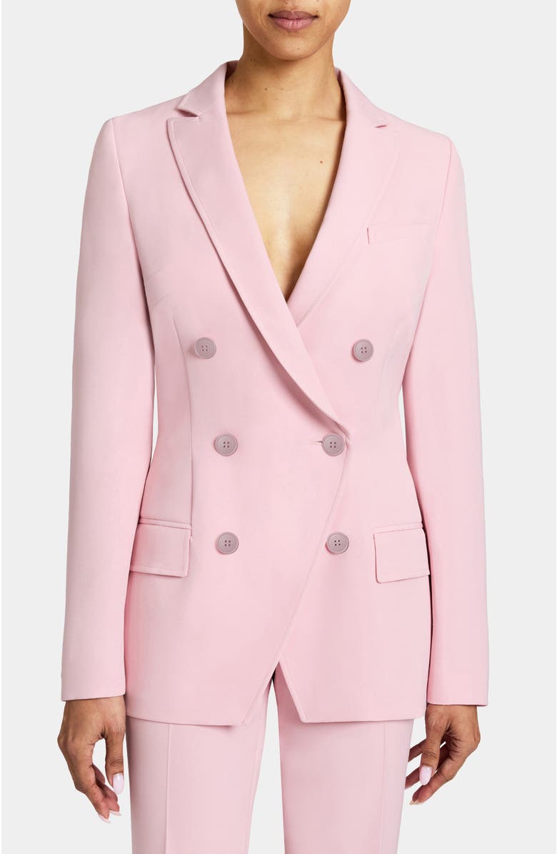 Santorelli PACO Double Breasted Jacket in Soft Stretch Crepe, Main, color, Sweet Pea