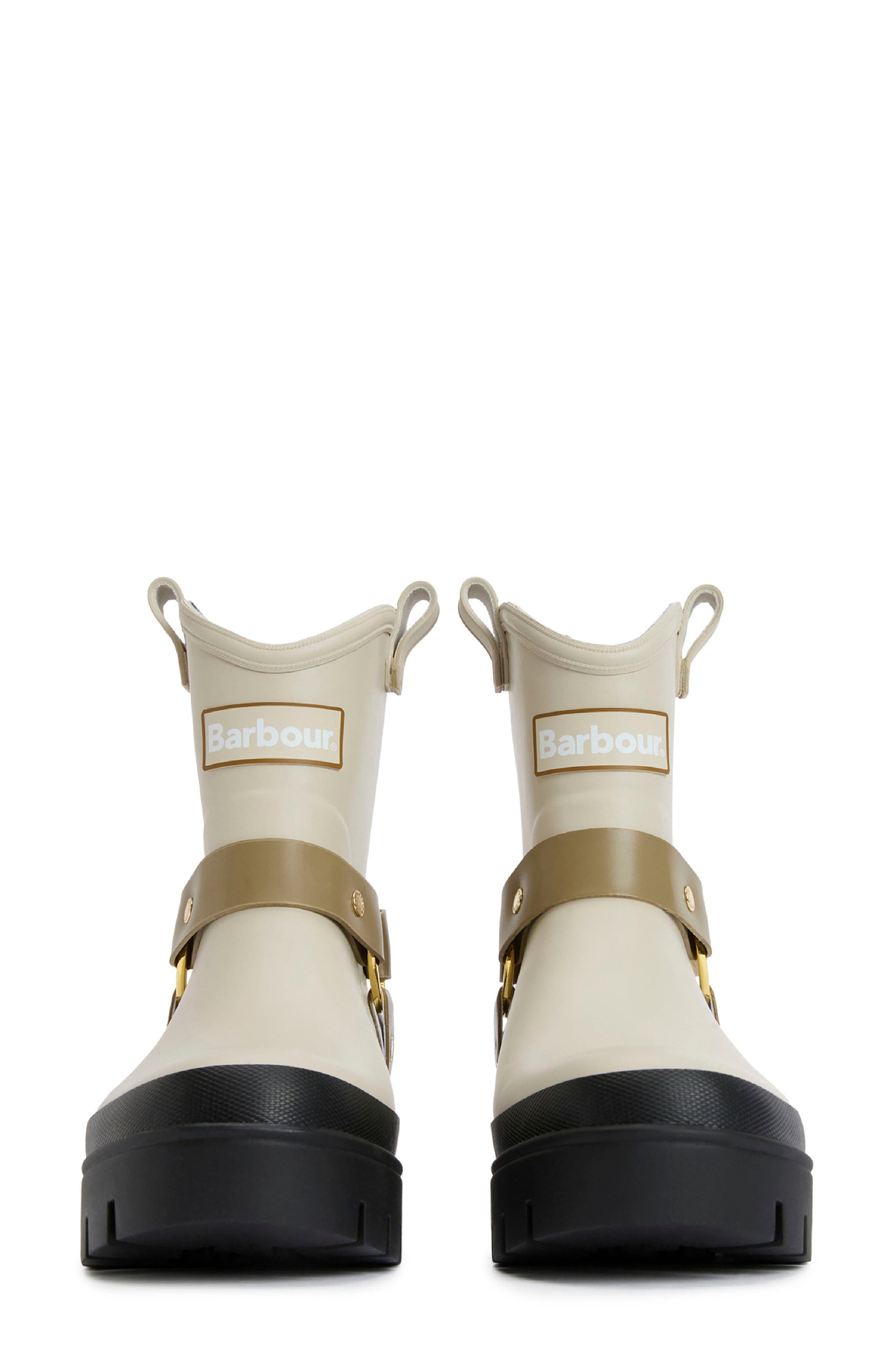 Barbour Elley Harness Rain Boot, Alternate, color, Light Oak/ Bleached Olive