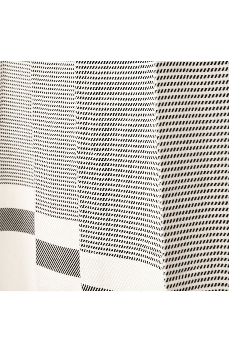 Olive & Linen Pixel Shower Curtain, Alternate, color, Black