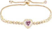 GABI RIELLE 14K Gold Plated Sterling Silver CZ Heart Tennis Bracelet