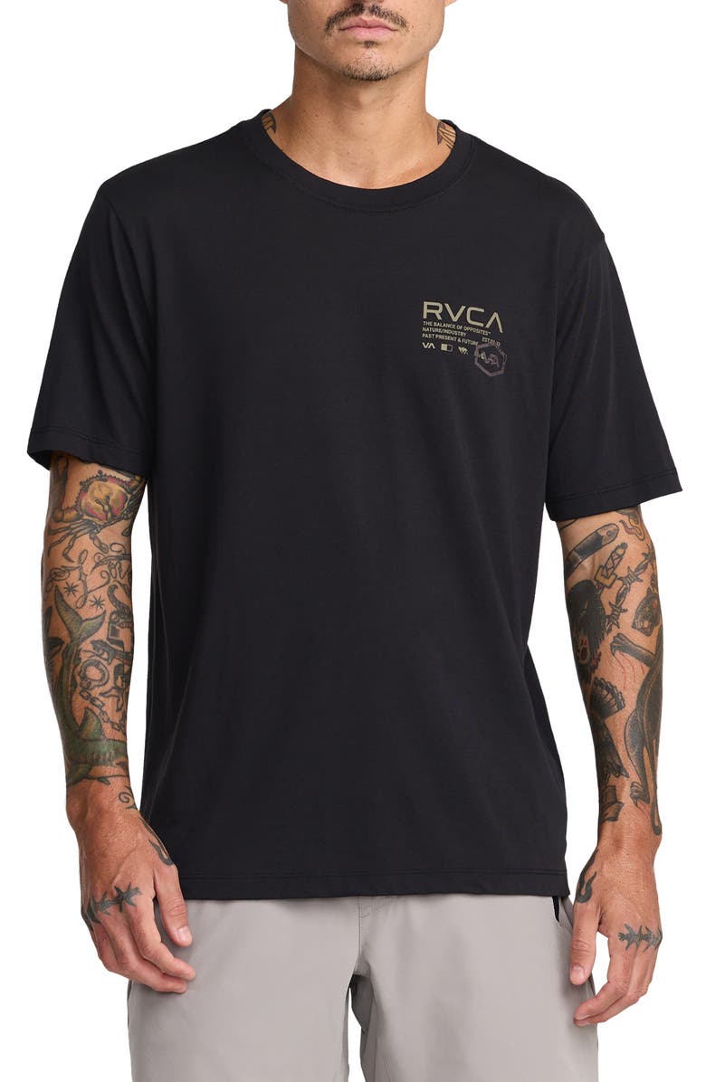 RVCA Hex Over Performance Graphic T-Shirt, Main, color, Black