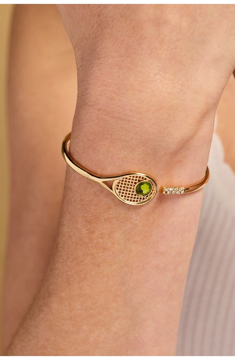 Alex and Ani Tennis Racket 'You Are Serving' Hinge Cuff Bracelet, Alternate, color, Gold