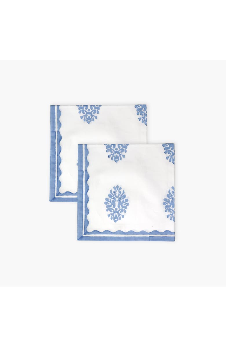 Banyan & Birch Nila - Pure Cotton Table Napkin Set of 2, Main, color, Pastel Blue