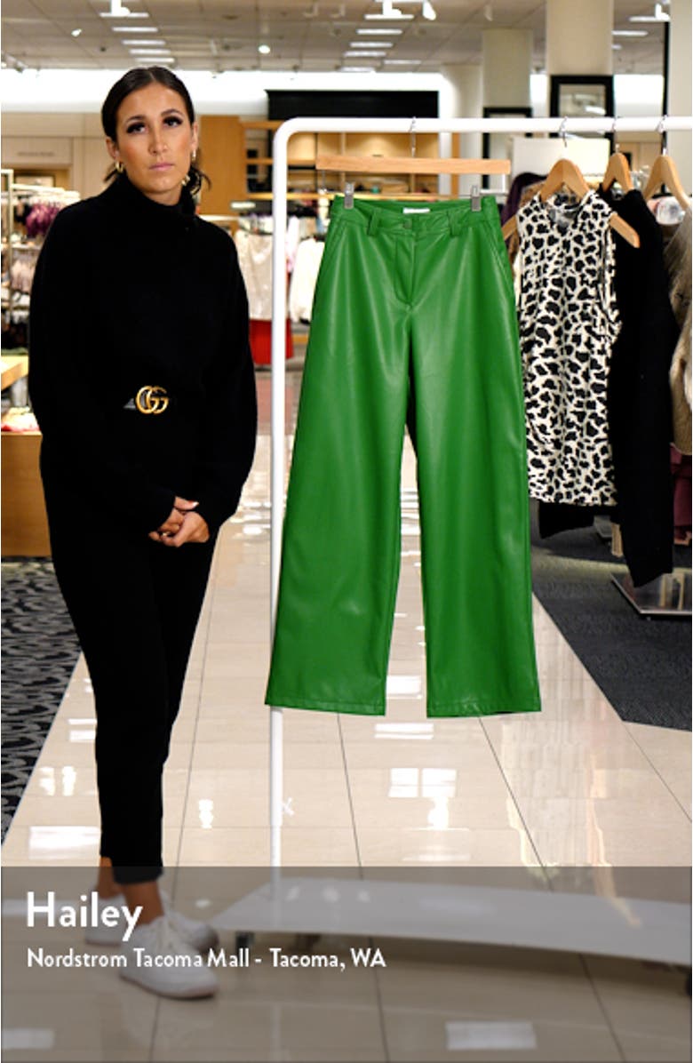 Faux Leather Wide Leg Trousers, sales video thumbnail