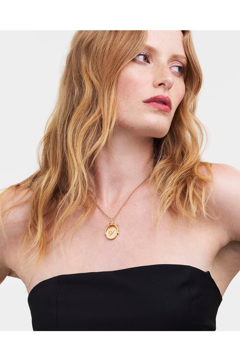 V Initial Violet Gold Spinner Chain Necklace, Alternate, color, Gold