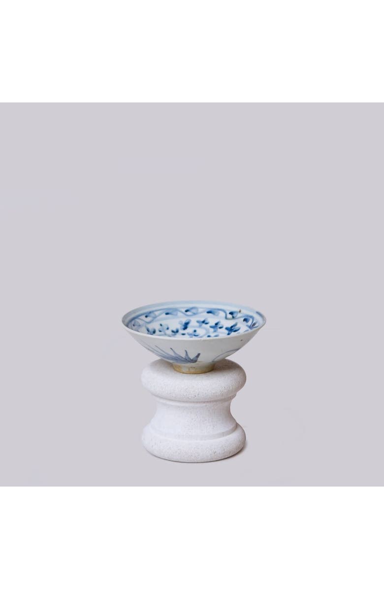 Cobalt Guild Small Porcelain Character Conical Bowl, Alternate, color, Blue And White
