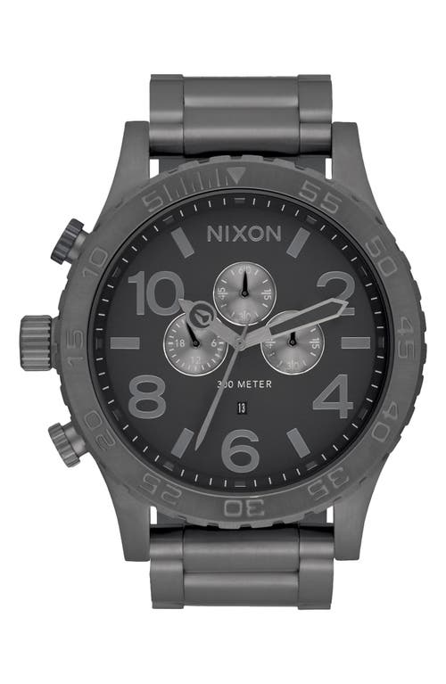 Nixon 51-30 Chronograph Bracelet Watch, 51mm in All Gunmetal at Nordstrom