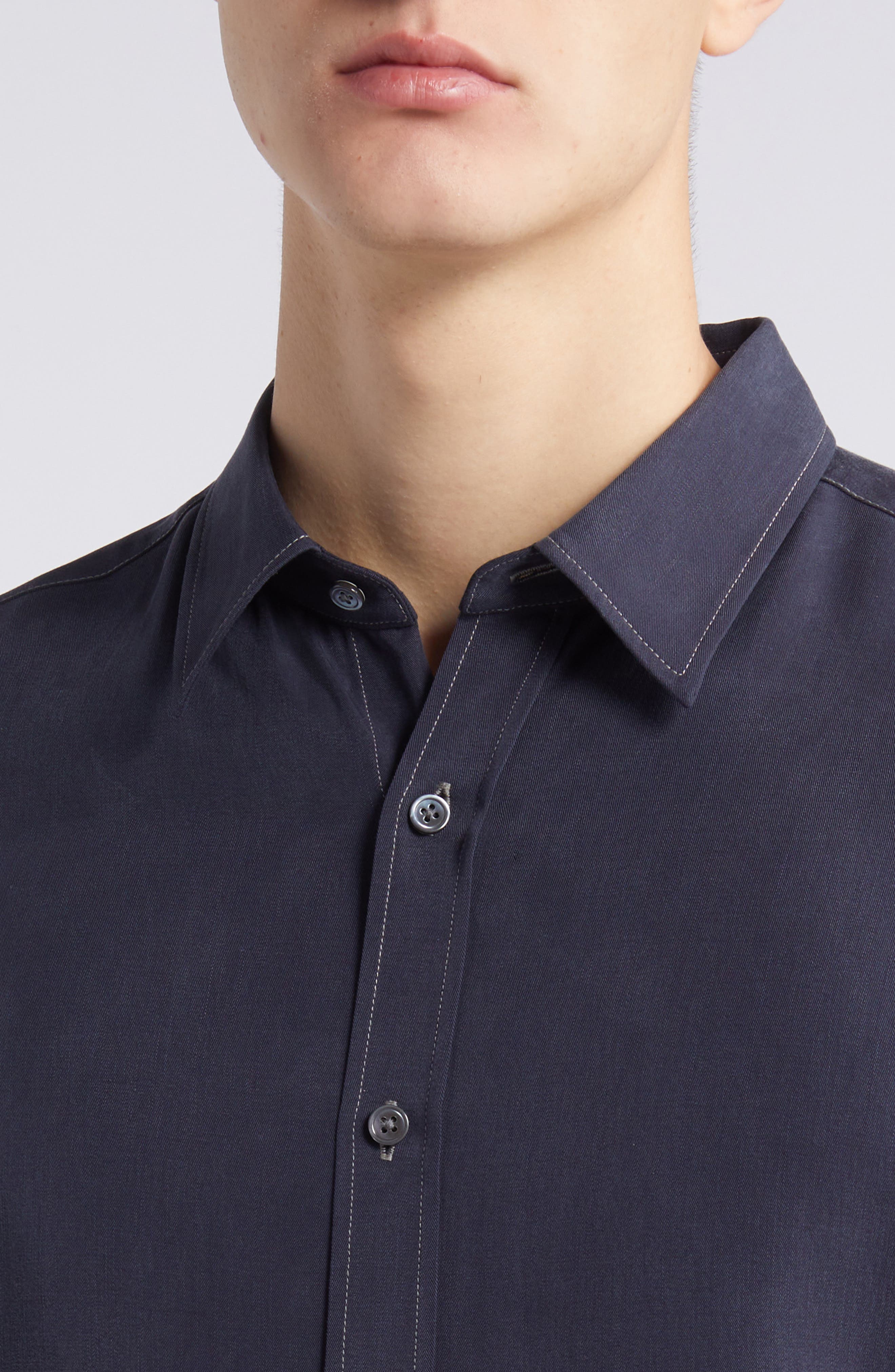 Hugh Tencel Lyocell Button-Up Shirt - image 2