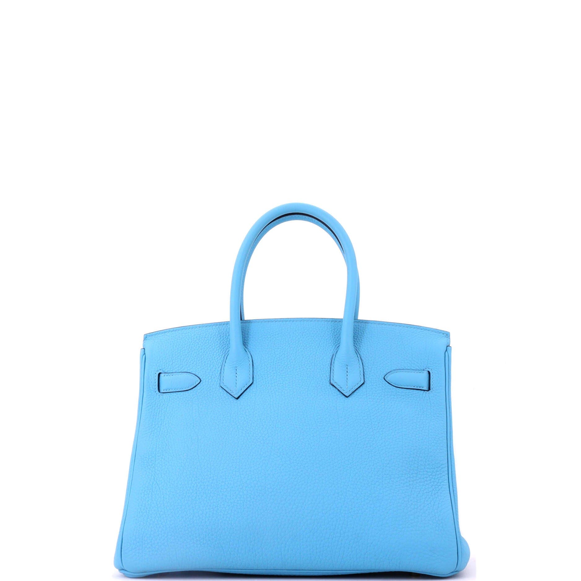 Pre-Owned Hermes Birkin Handbag Blue Togo with Gold Hardware 30, Alternate, color, Bleu Du Nord