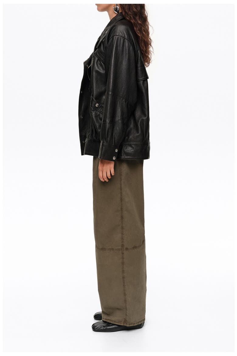 Leather Volume Jacket, Alternate, color, BLACK