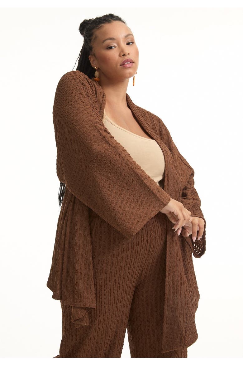 Tie Waist Knitted Wrap, Alternate, color, CAPPUCCINO
