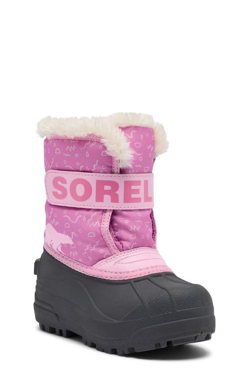 Sorel Kids' Snow Commander Insulated Waterproof Boot In Pink