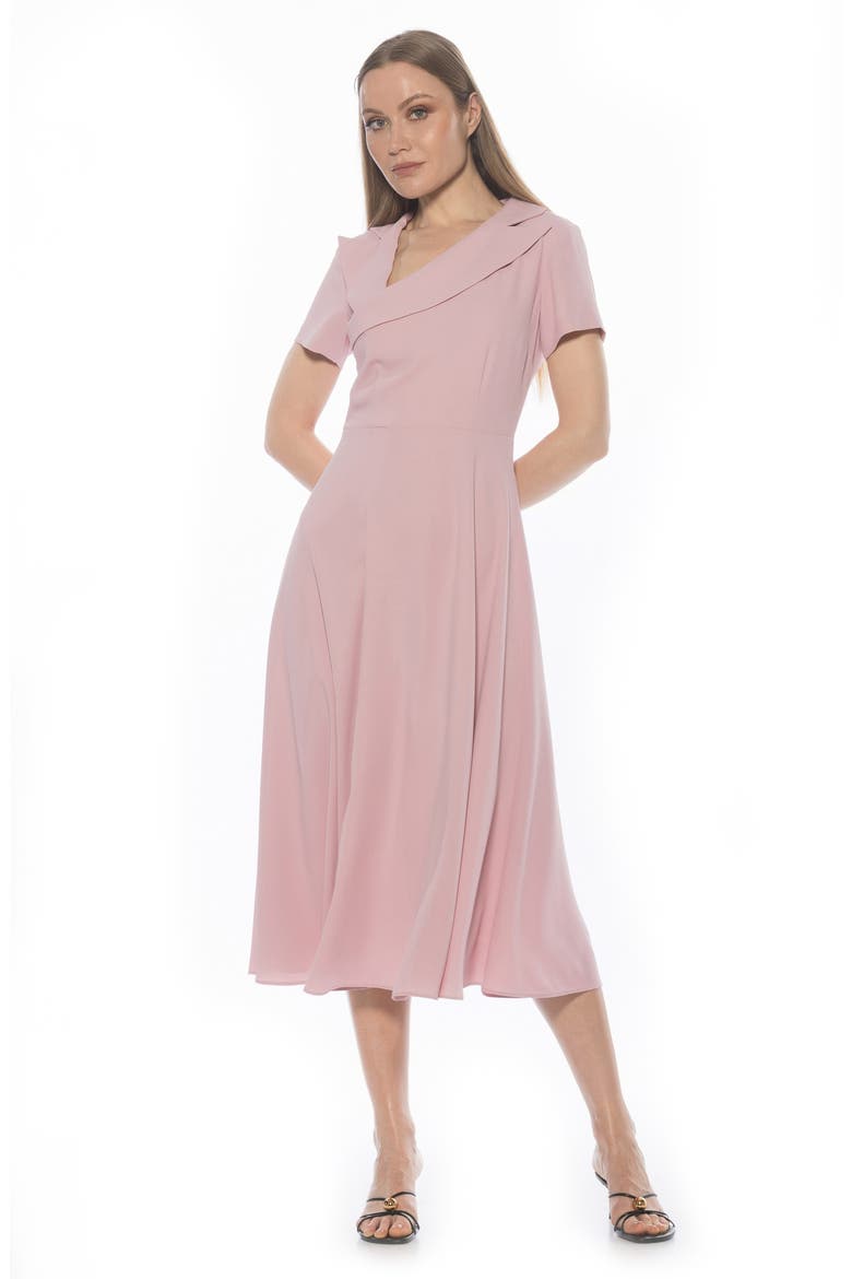 Jackie Asymmetric Collared Dress, Alternate, color, BLUSH
