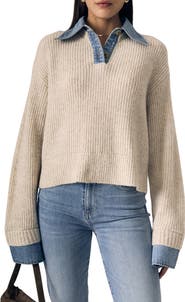 LE JEAN Harvey Mixed Media Sweater