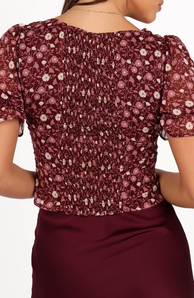 Petal & Pup Lucie Floral Puff Sleeve Crop Top, Alternate, color,