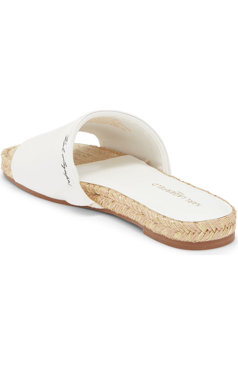 KARL LAGERFELD PARIS Tarzana 2 Script Espadrille Slide Sandal, Alternate, color, White