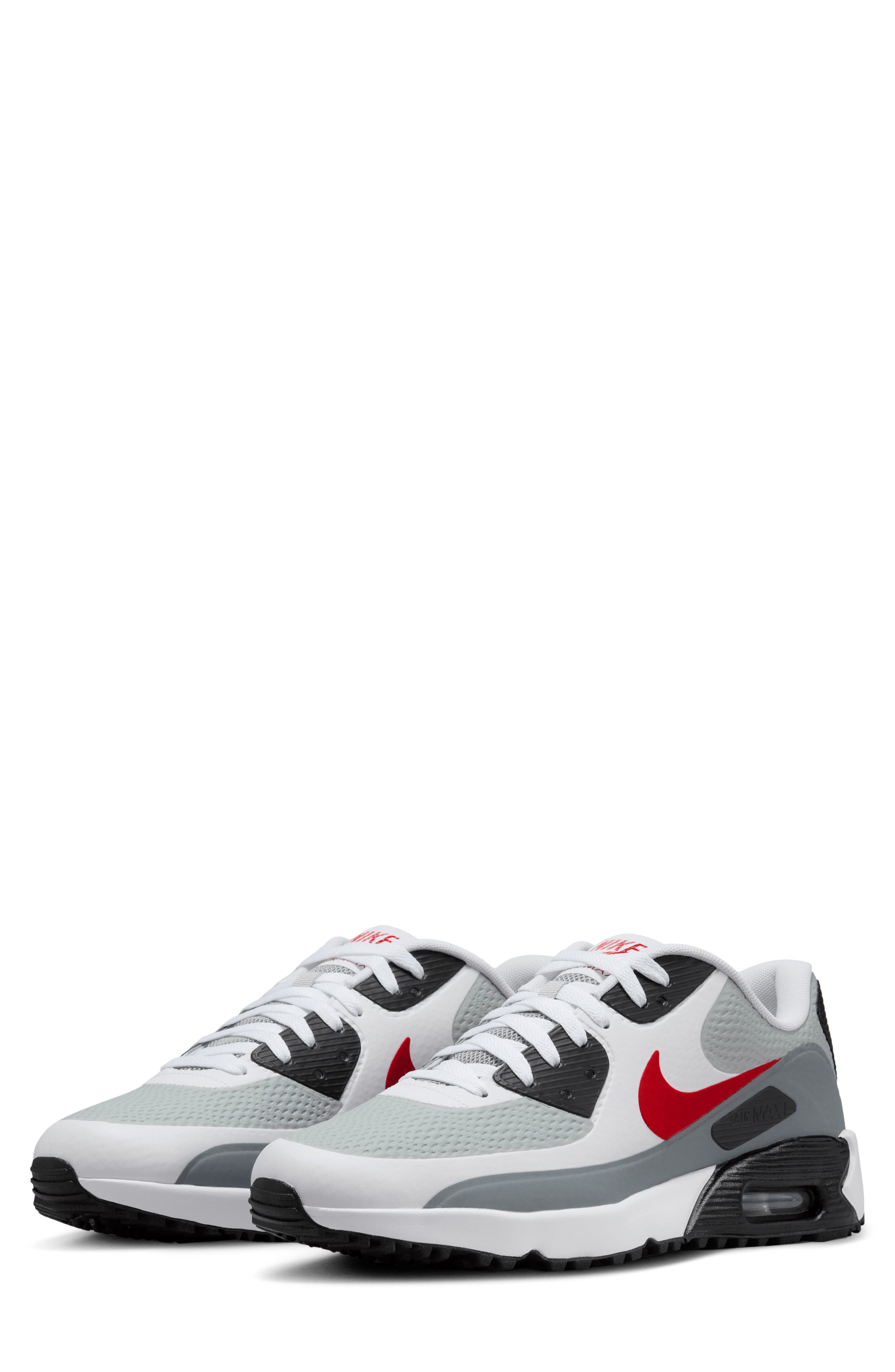 Air Max 90 Sneaker, Main, color, WHITE/ LIGHT GREY/ RED