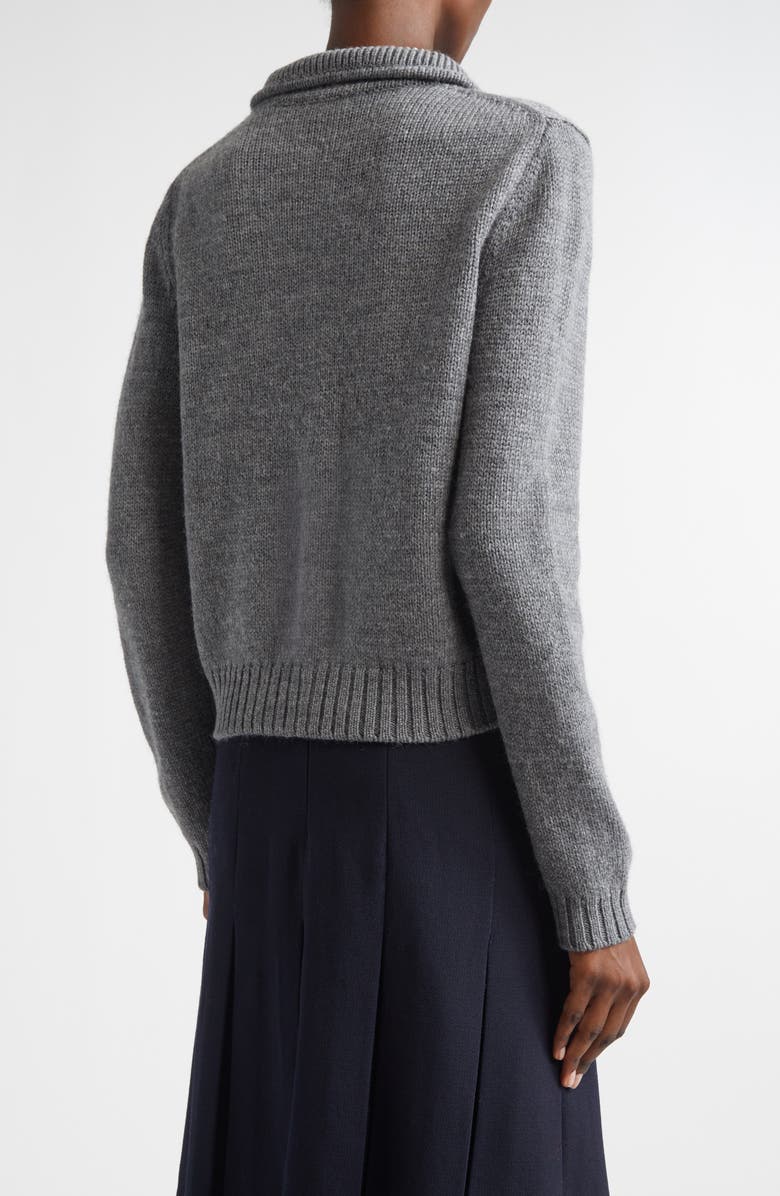 Shushu/Tong Beaded Floral Wool Cardigan, Alternate, color, Grey