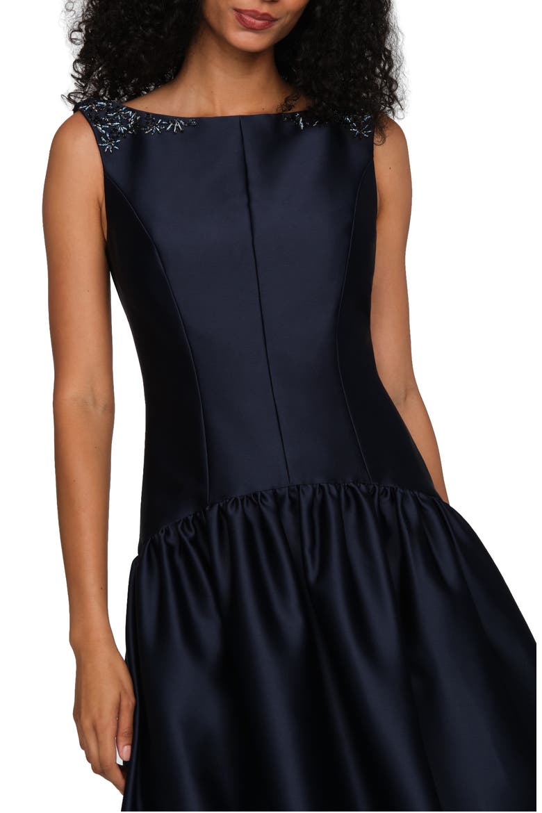 Katrina Bateau Neck High-Low Cocktail Dress, Alternate, color, MIDNIGHT MULTI