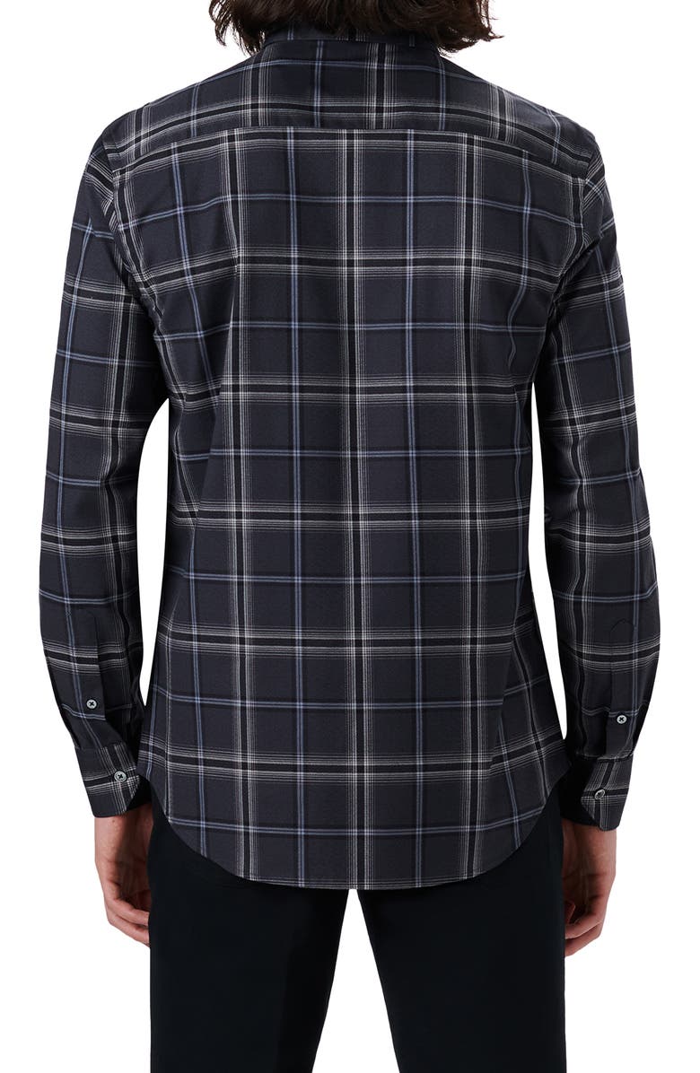 Bugatchi Julian Shaped Fit Plaid Print Stretch Cotton Button-Up Shirt, Alternate, color, 