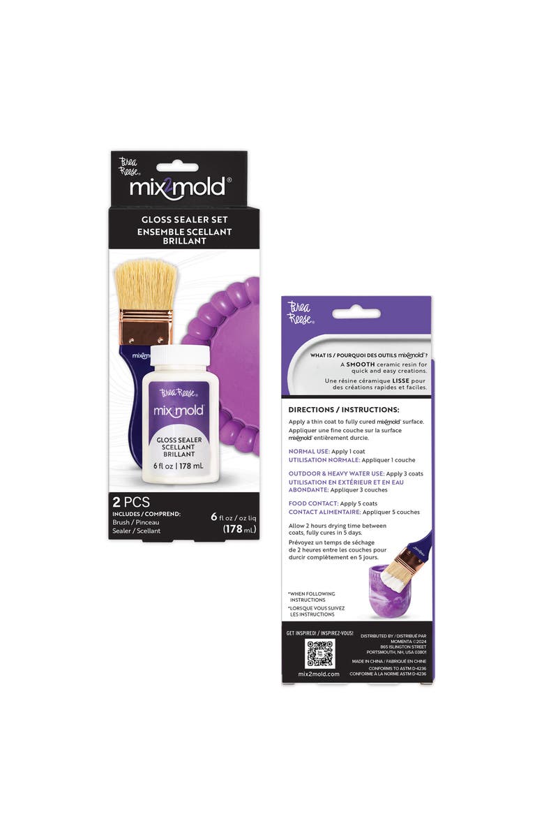 Brea Reese Mix2Mold Glossy Sealer 6 Fl Application Brush, Alternate, color, Multicolored
