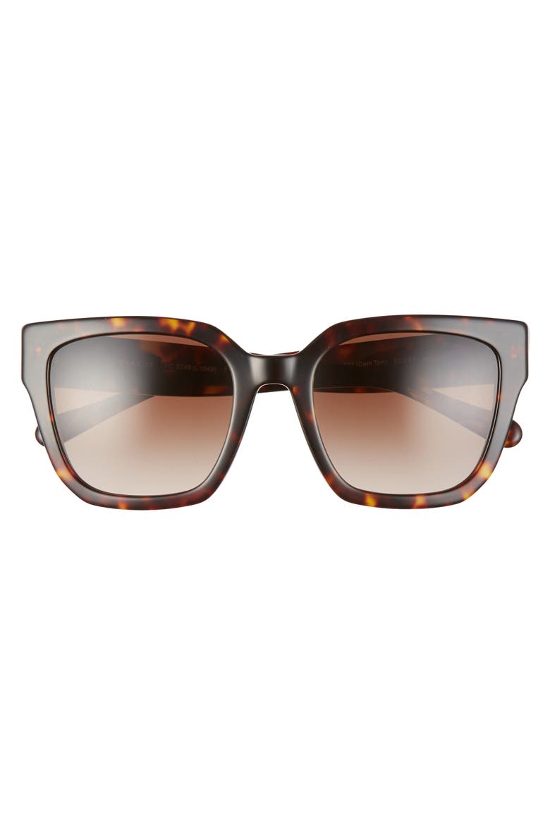 53mm Gradient Square Sunglasses, Alternate, color, DARK TORTOISE/ BROWN GRAD