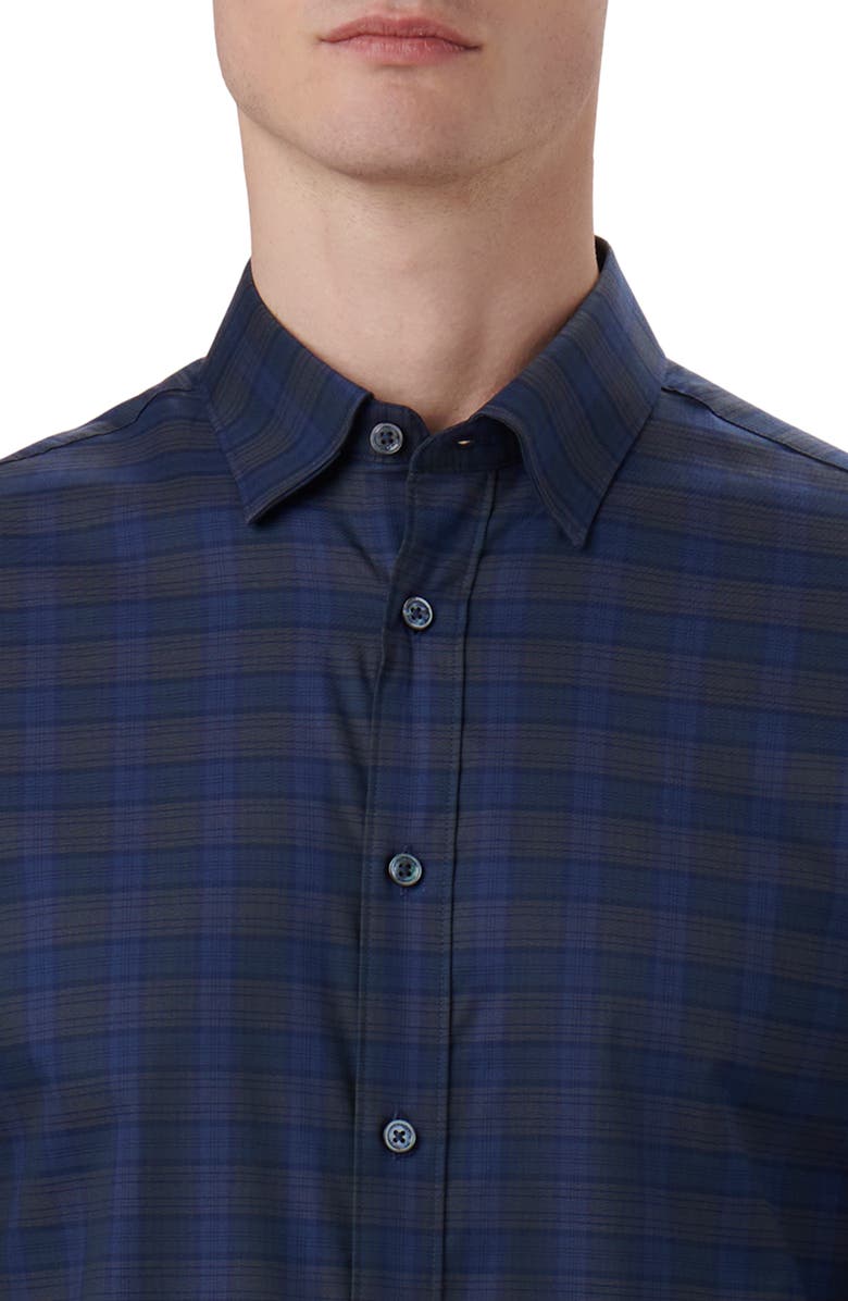 Bugatchi Karl Plaid Stretch Cotton Button-Up Shirt, Alternate, color,