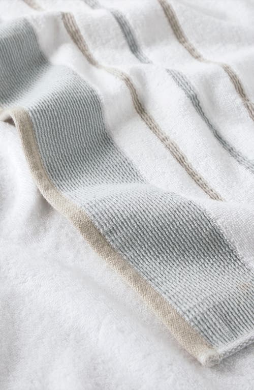 Woven & Weft Cotton Textured Stripe 6-piece Towel Set In Glacier Grey/cappuccino