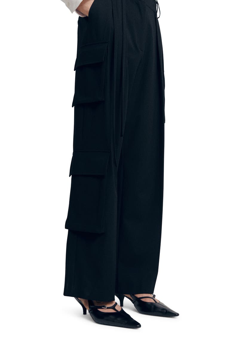 Pleated Cargo Pants, Main, color, BLACK