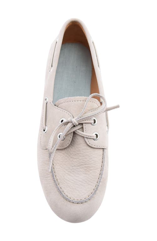 Sperry Slim Boat Shoe In Pumice Leather Suede