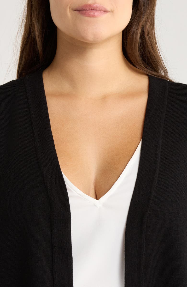 AK ANNE KLEIN Kissing Front Cardigan, Alternate, color, Anne Black