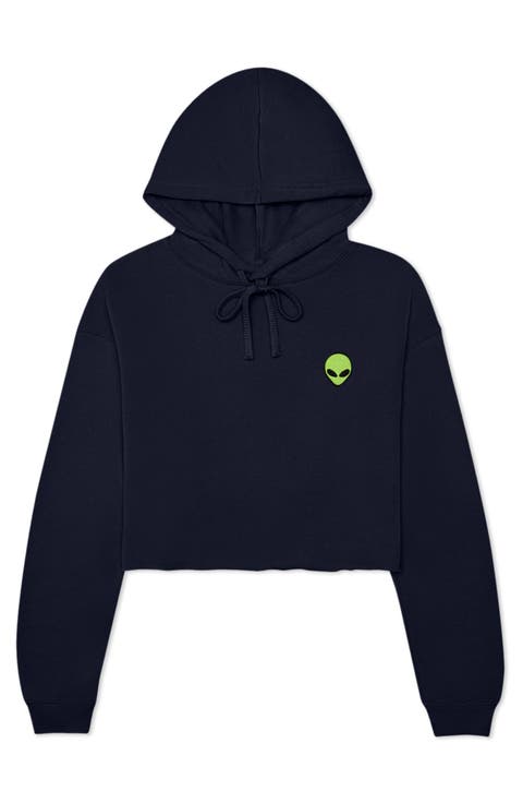Alien Cropped Fleece Hoodie