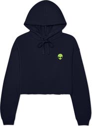 Dalix Alien Cropped Fleece Hoodie