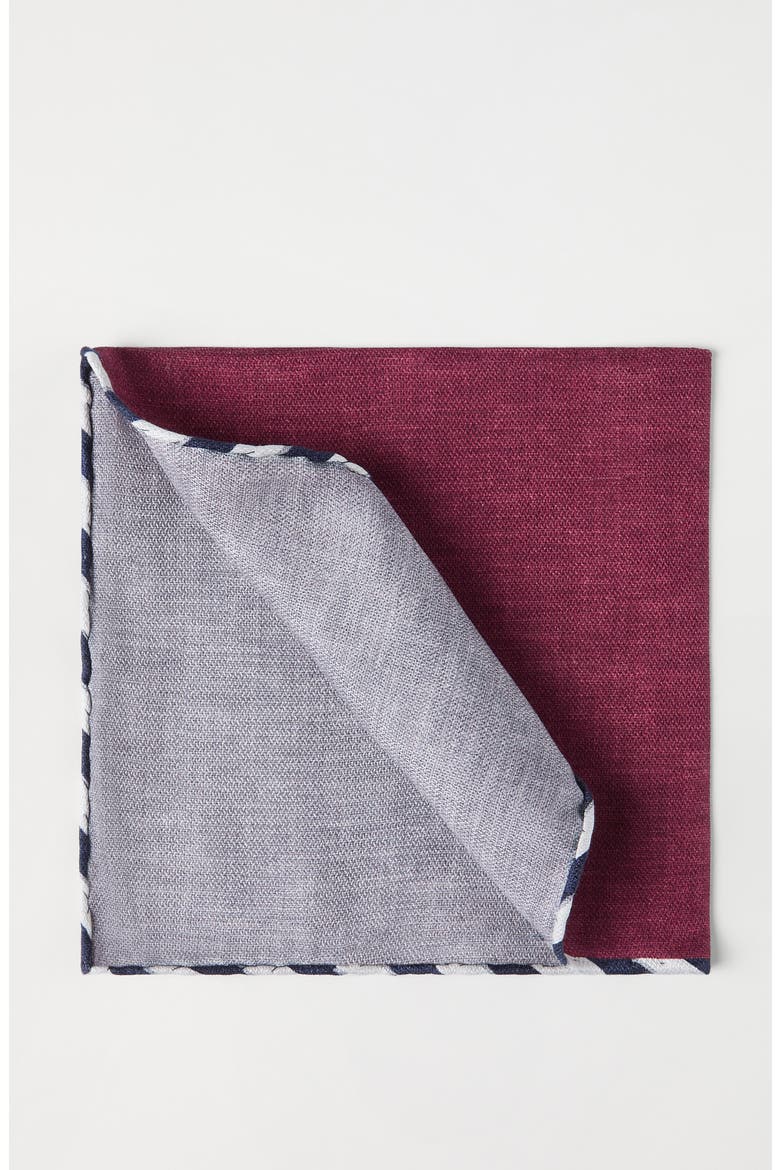 Silk pocket square, Alternate, color, Cherry