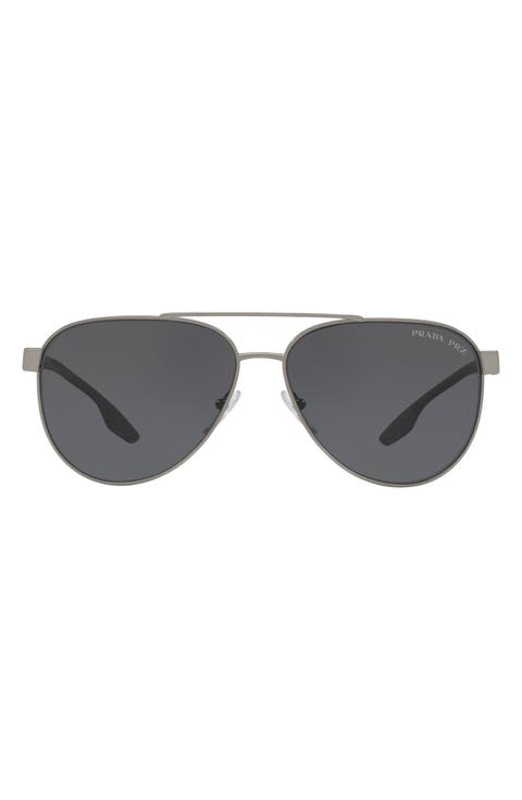 PRADA SPORT 61mm Polarized Aviator Sunglasses