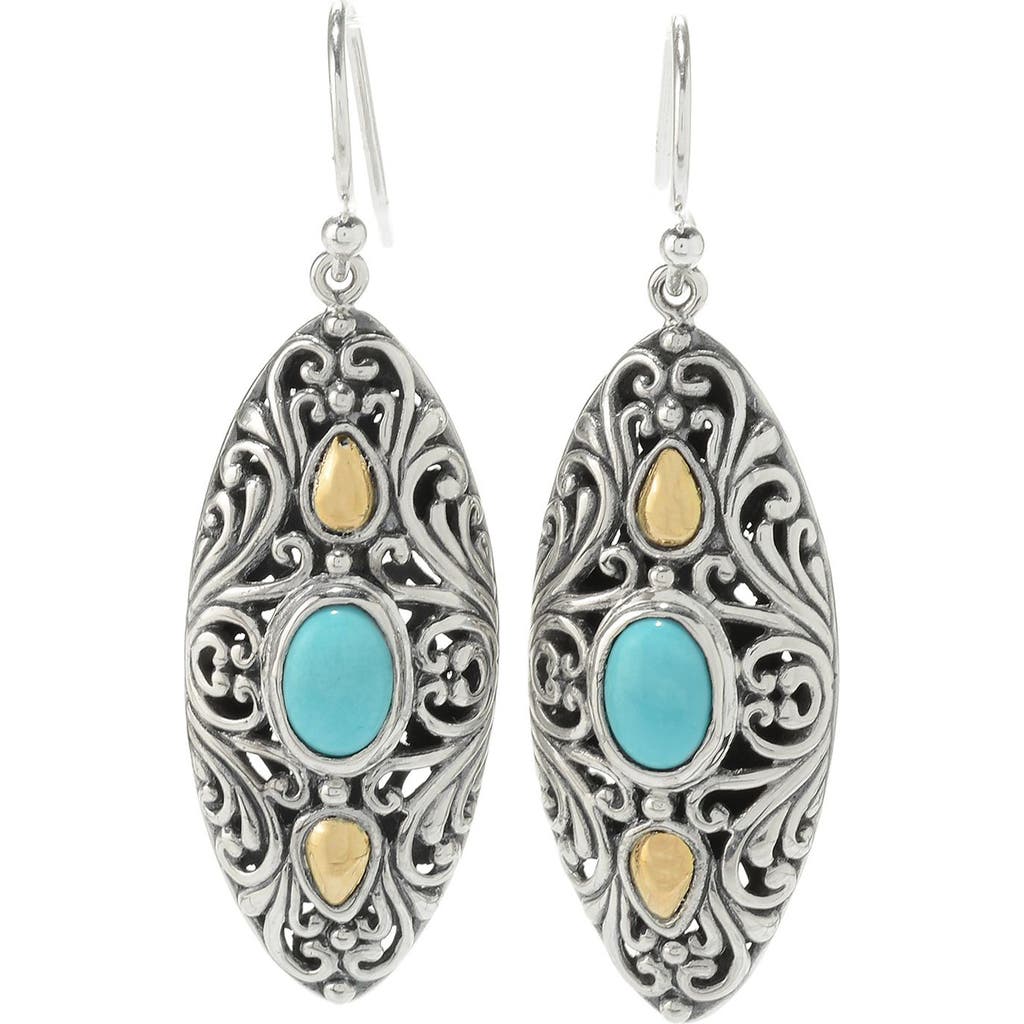 Samuel B. Two-tone Turquoise Drop Earrings In Turquoise