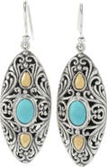 SAMUEL B. Two-Tone Turquoise Drop Earrings