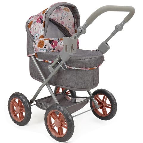 Melange Flora Amanda Doll Pram Matching Handbag, 3+