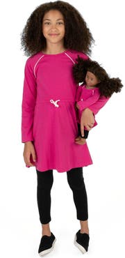 Leveret Girls Bow Tie Dress with Matching Doll Dress