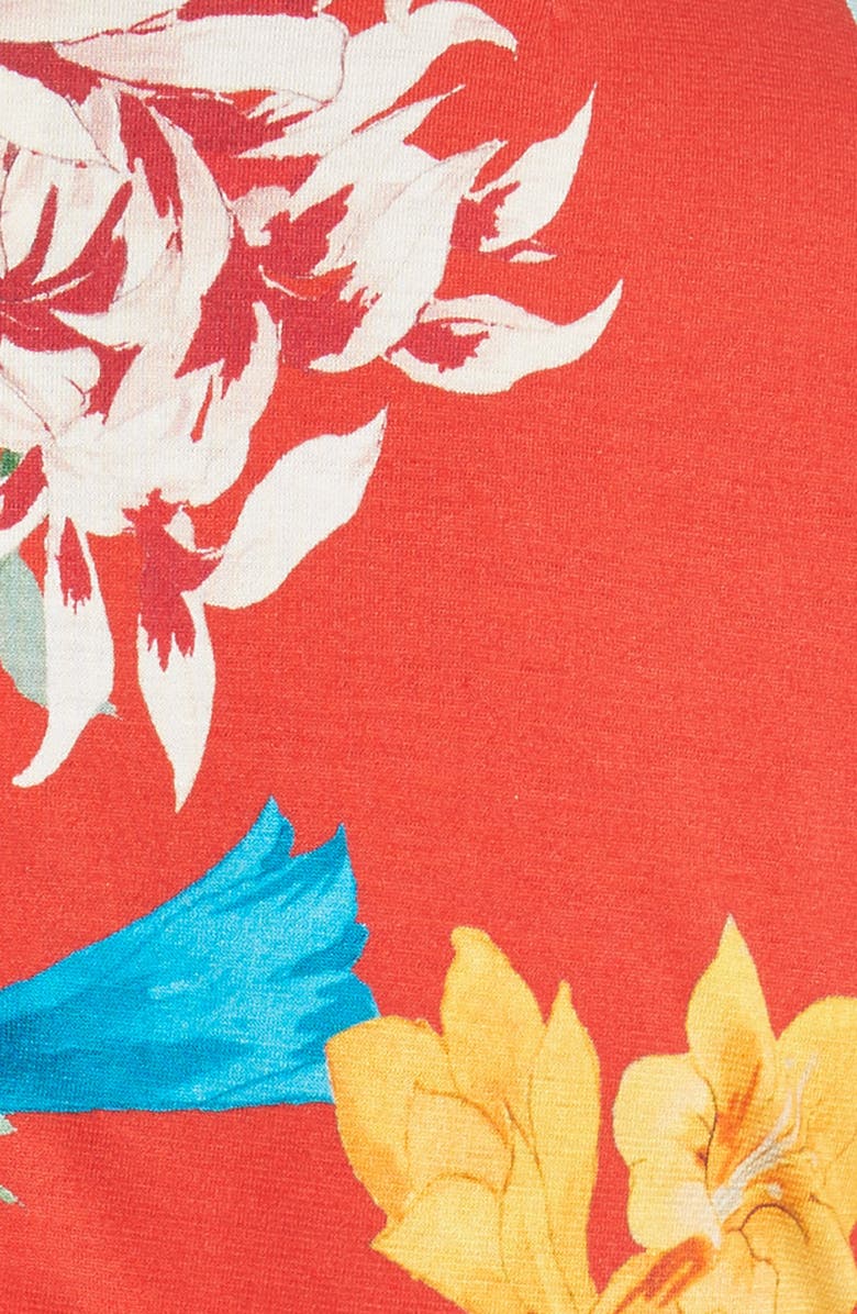 Alice + Olivia Delora Floral Sleeveless Body-Con Dress, Alternate, color, 