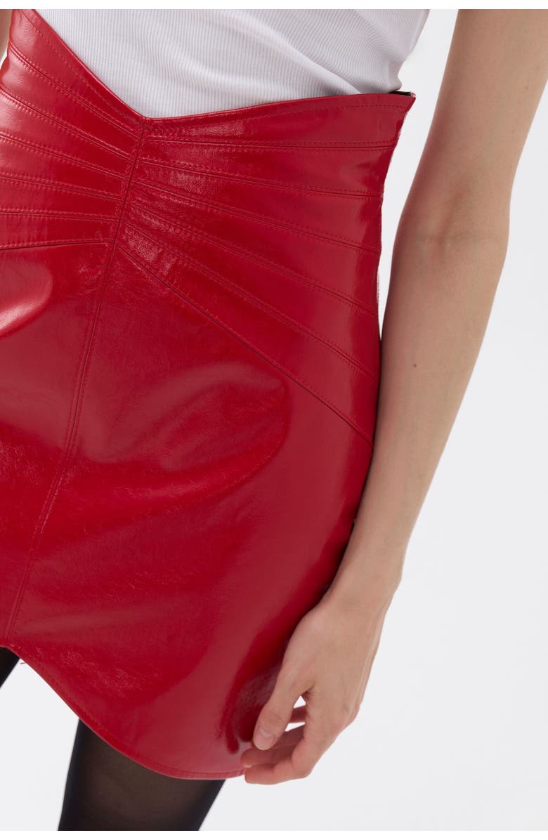 Nocturne Faux Patent Leather Mini Skirt, Alternate, color,