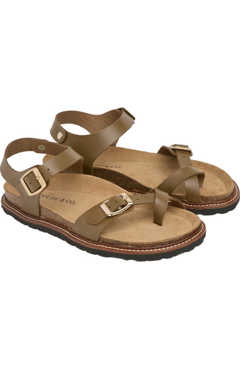 Celtic & Co. Contoured Slip-On Clog Mule Sandals, Alternate, color, Khaki