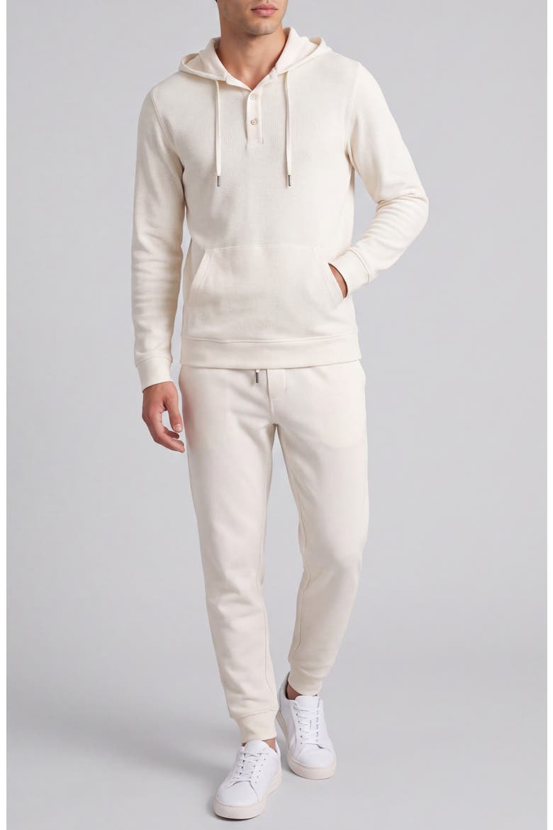 Textured Waffle Knit Hoodie, Alternate, color, IVORY