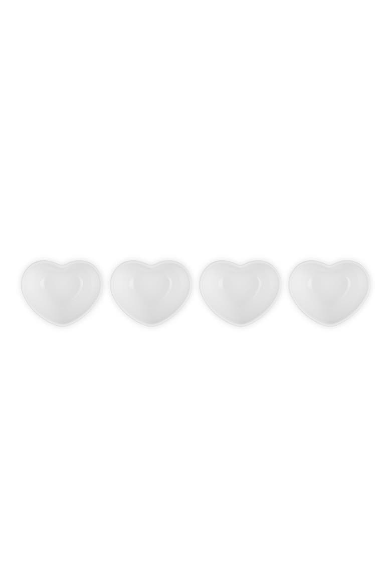 Set of 4 Stoneware Mini Heart Pinch Bowls, Alternate, color, WHITE
