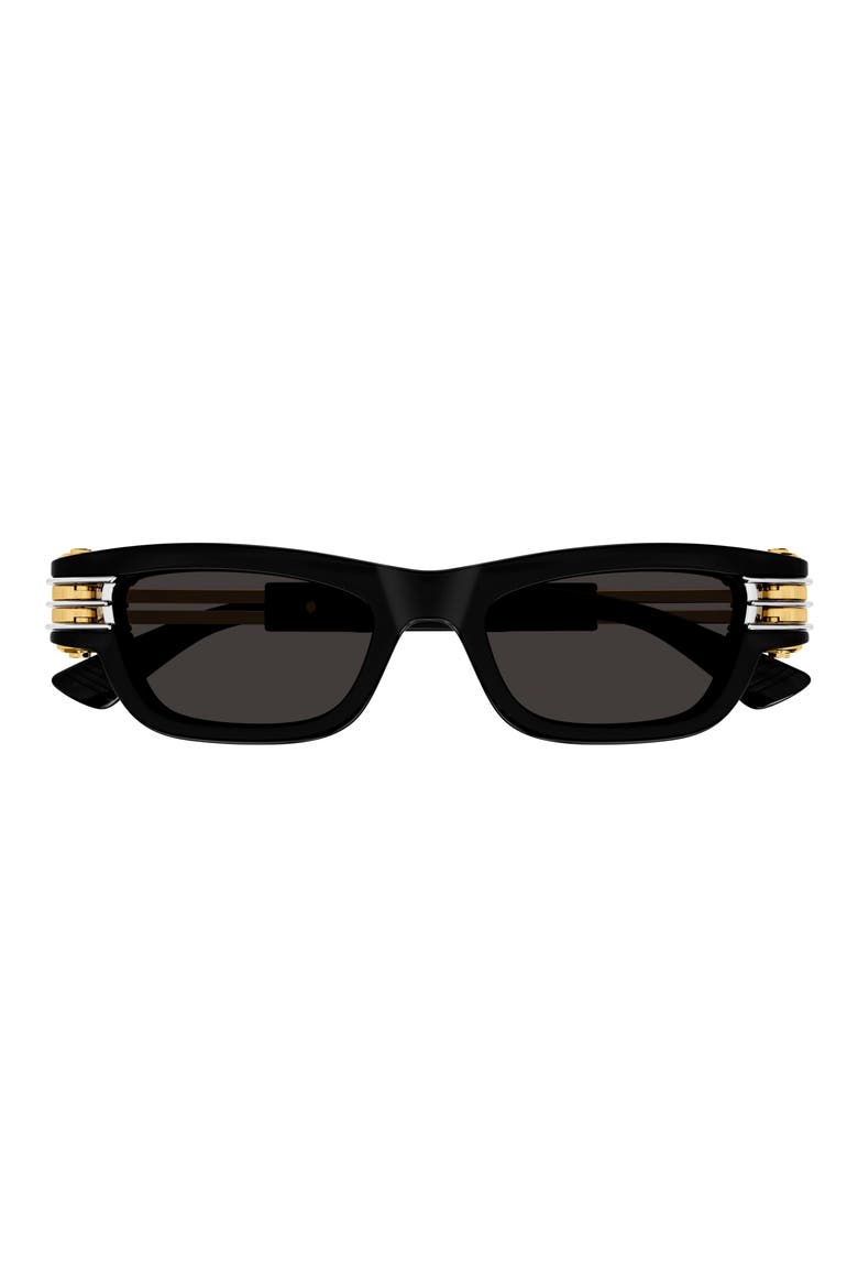 50mm Rectangular Sunglasses, Main, color, BLACK