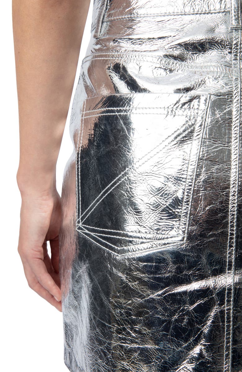Zadig & Voltaire John Metallic Leather Miniskirt, Alternate, color,