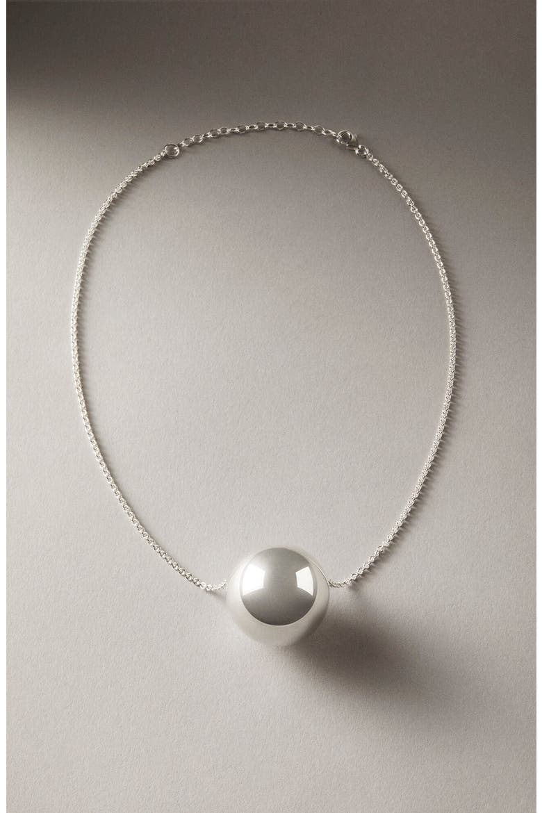 Sphere Necklace Silver, Main, color, Silver