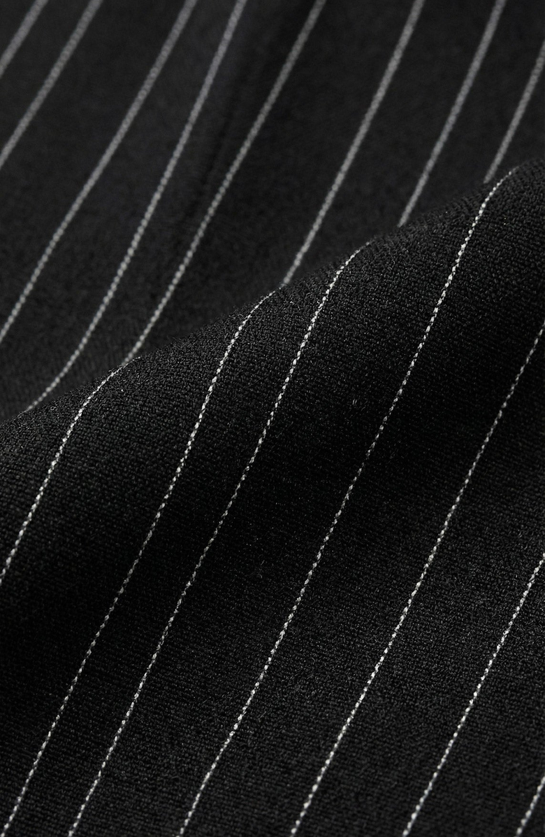 Modenaire Pinstripe Halter Vest and Wide Leg Pants Set, Alternate, color, Black Pinstripe