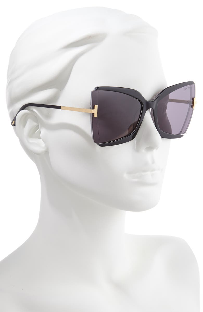 TOM FORD Gia 63mm Oversize Butterfly Sunglasses, Alternate, color,