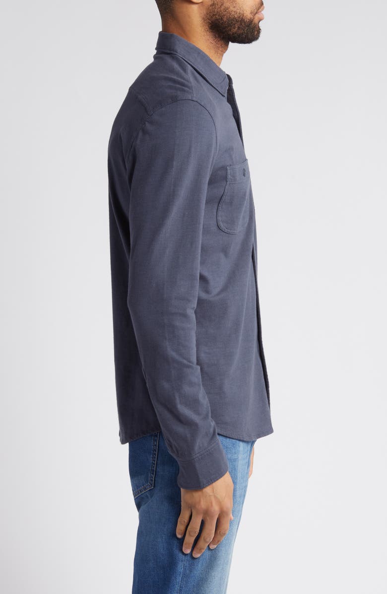 Faherty Knit Seasons Organic Cotton Button-Up Shirt, Alternate, color, Dune Navy